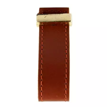 Brown Faux Leather Pull Knob